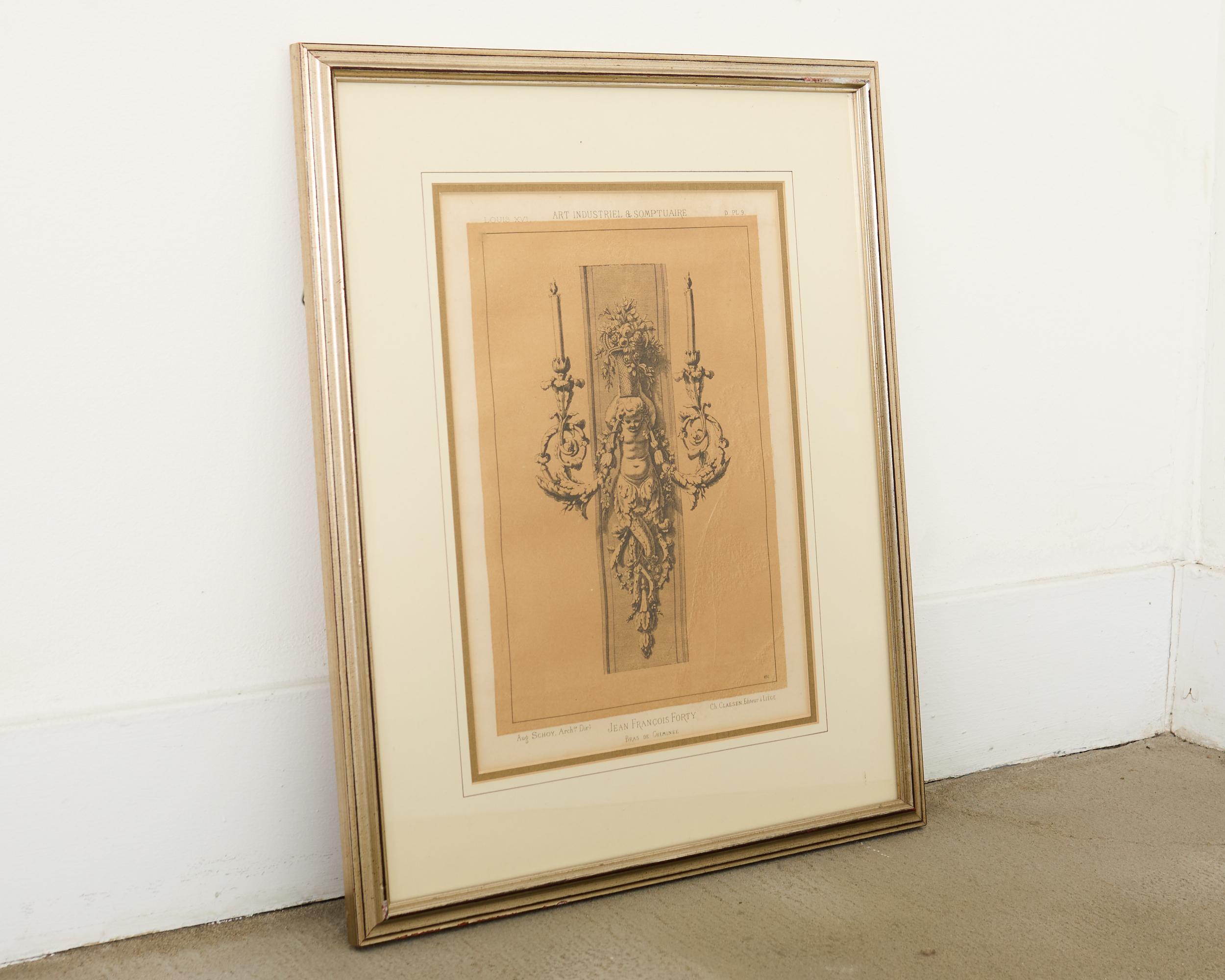 Set of Eleven Neoclassical Style French Architectural Framed Prints For Sale 7