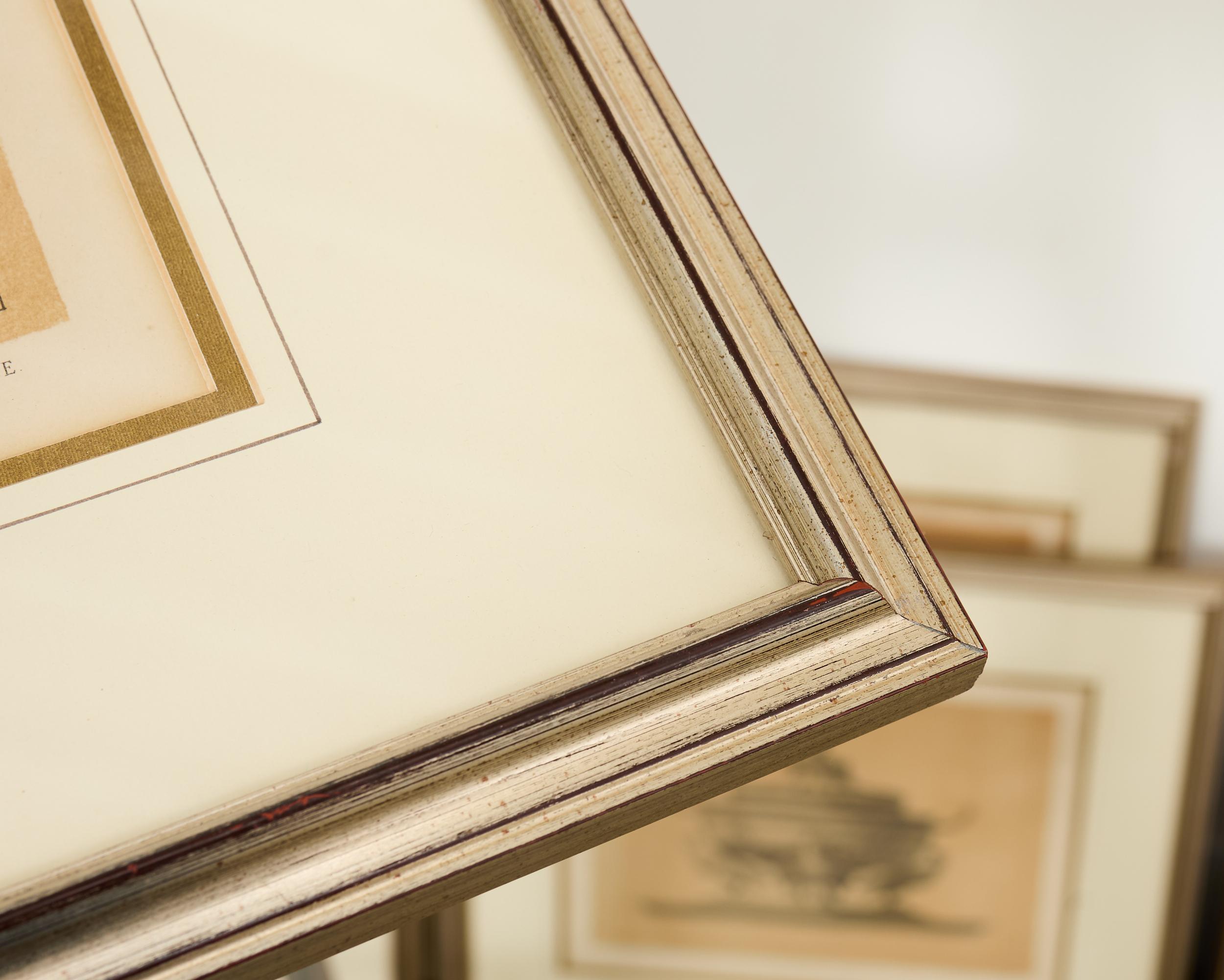 Set of Eleven Neoclassical Style French Architectural Framed Prints For Sale 10