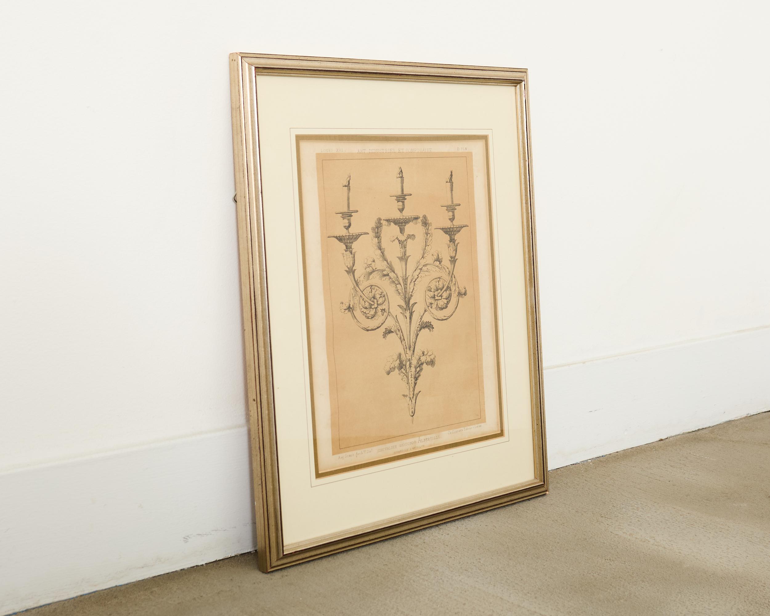 Set of Eleven Neoclassical Style French Architectural Framed Prints For Sale 1