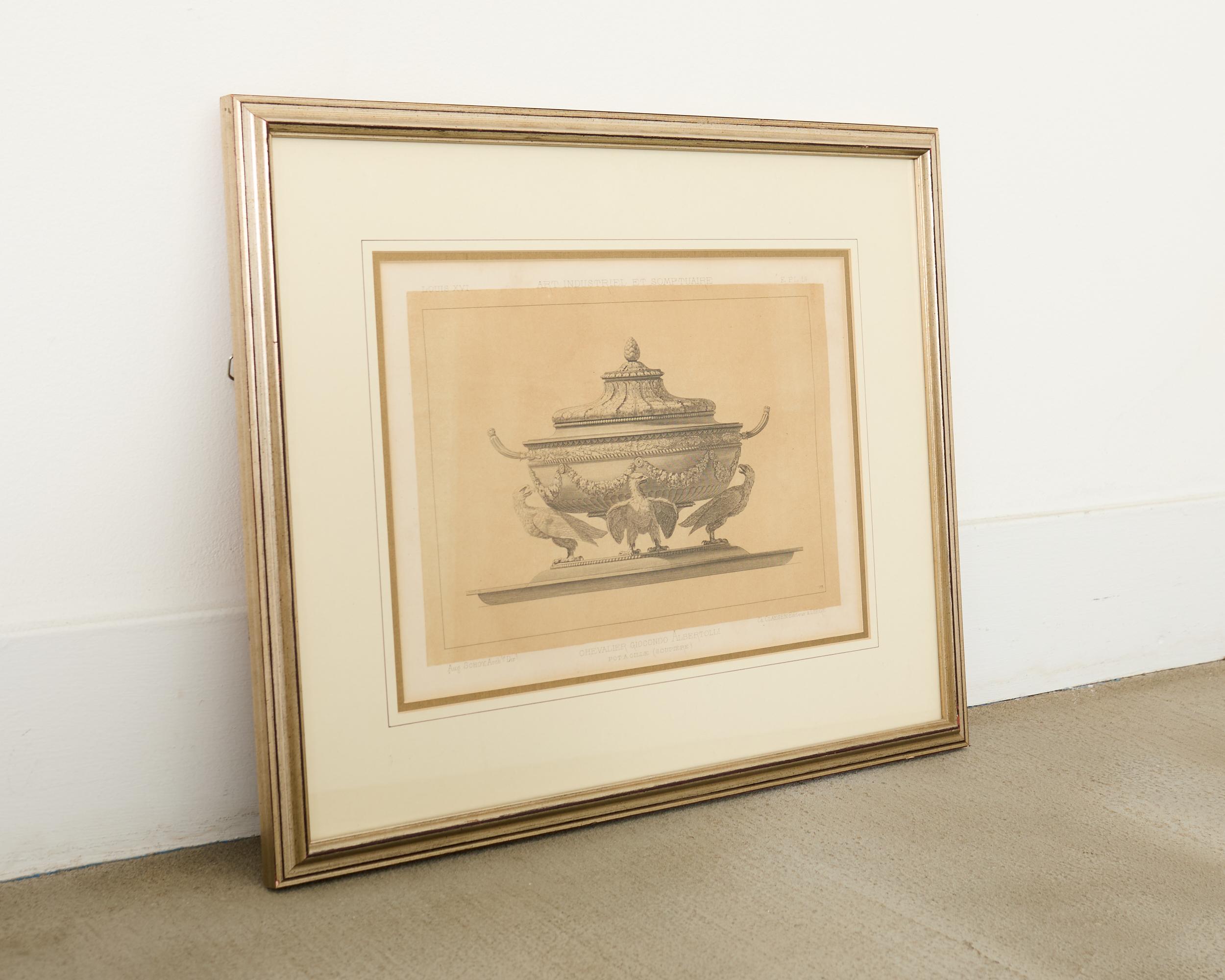 Set of Eleven Neoclassical Style French Architectural Framed Prints For Sale 2