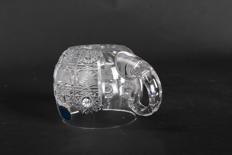 Set of Eleven Small HandCut Bohemian Crystal Glasses For Sale at