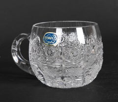 Set of Eleven Small Hand-Cut Bohemian Crystal Glasses