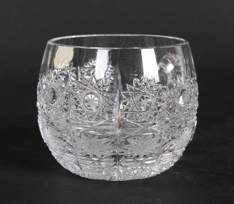 Set of Eleven Small HandCut Bohemian Crystal Glasses For Sale at