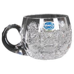 Set of Eleven Small Hand-Cut Bohemian Crystal Glasses
