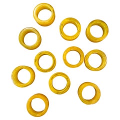 Set of Eleven Vintage Butterscotch Bakelite Napkin Rings
