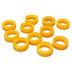 Set of Eleven Vintage Butterscotch Bakelite Napkin Rings