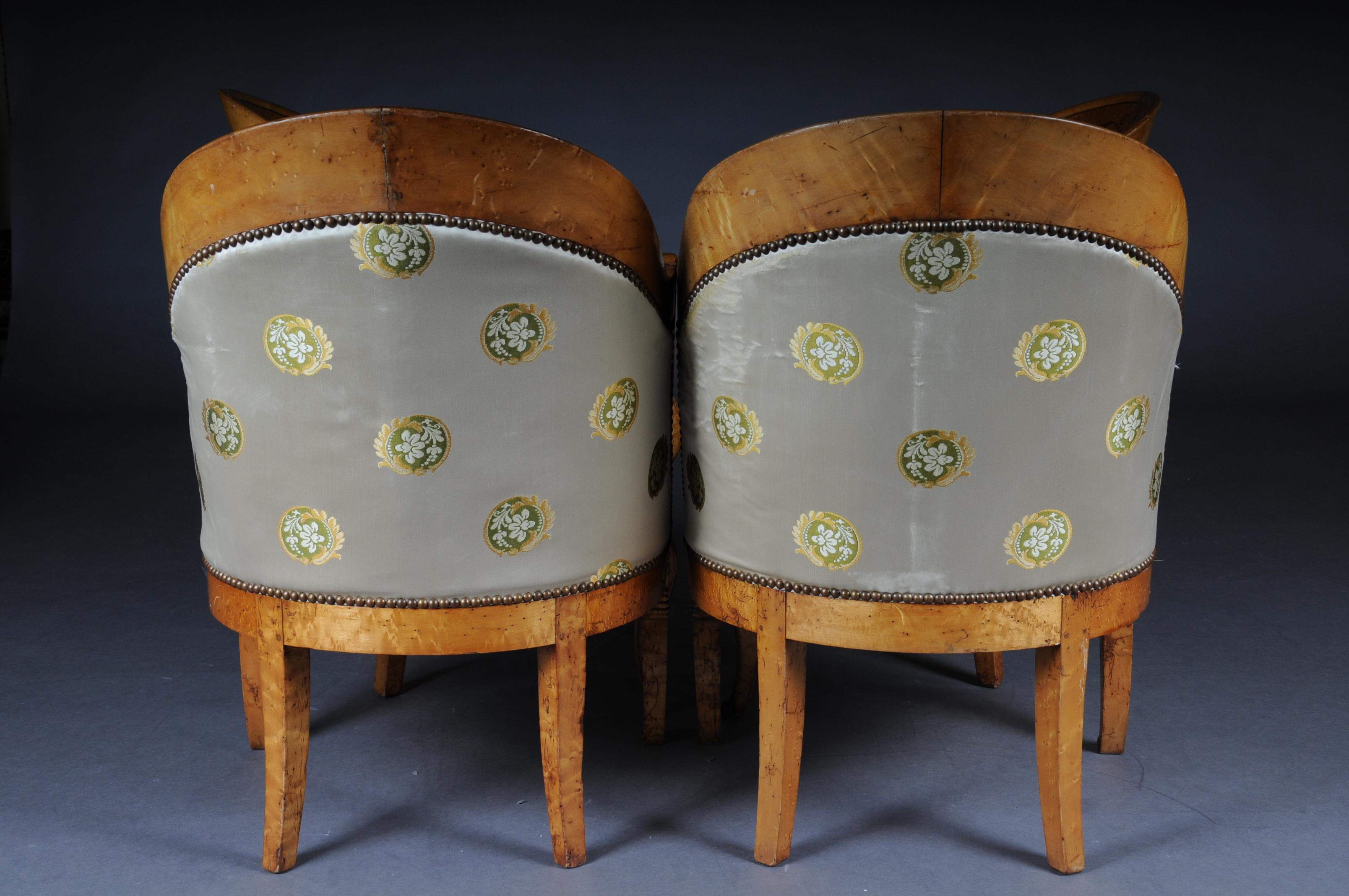 Set of Empire Armchairs / Chairs, Maple Wood, Paris, 1825 For Sale 6