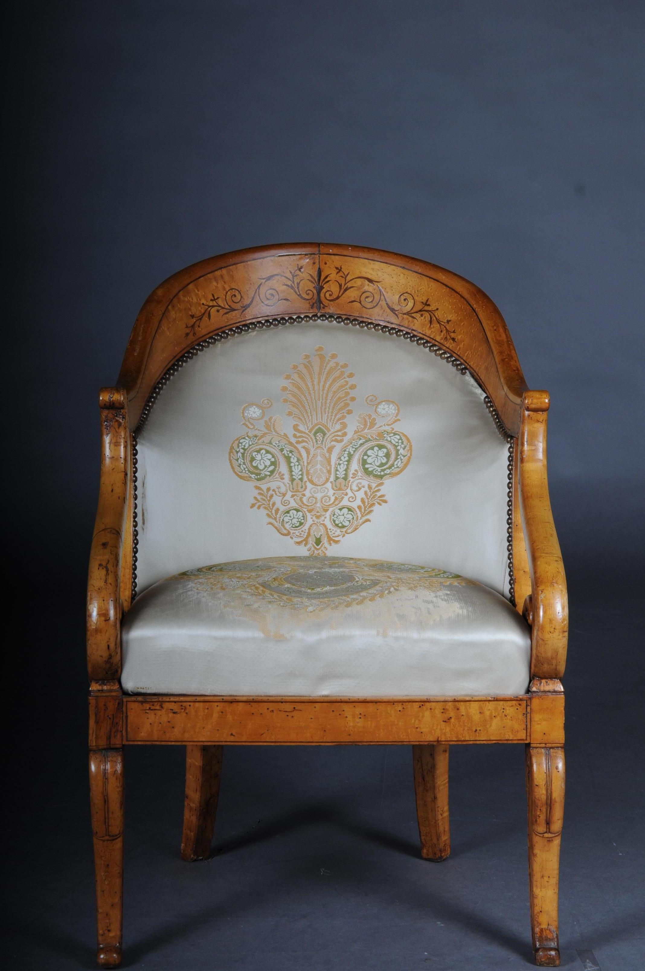 Set of Empire Armchairs / Chairs, Maple Wood, Paris, 1825 For Sale 9