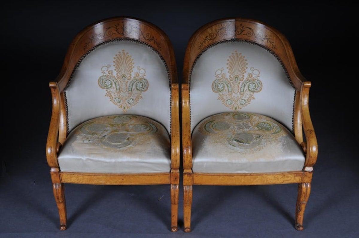 Ensemble de fauteuils/chaises Empire, bois d'érable, Paris, 1825 Bon état - En vente à Berlin, DE