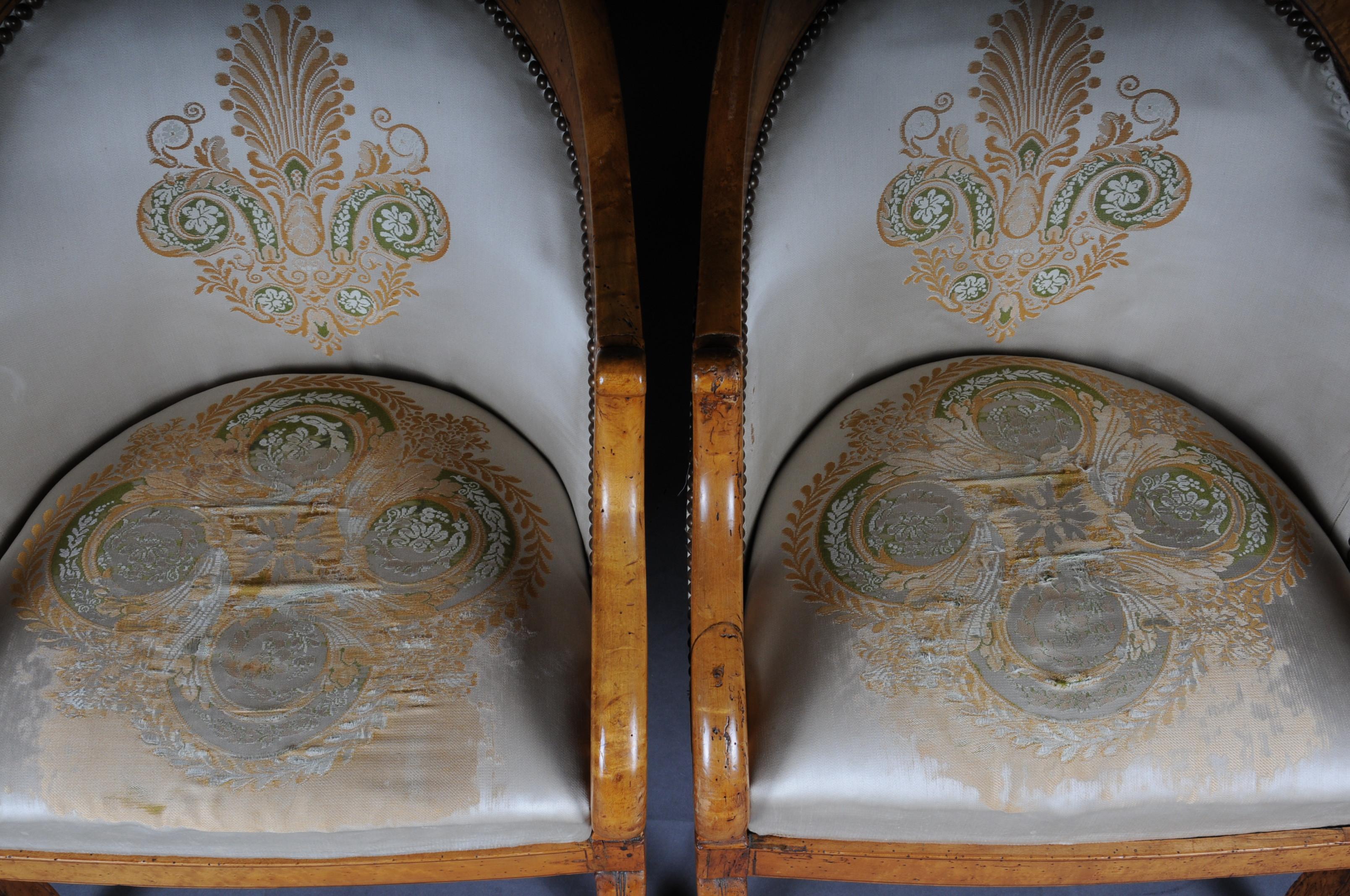 Set of Empire Armchairs / Chairs, Maple Wood, Paris, 1825 For Sale 3