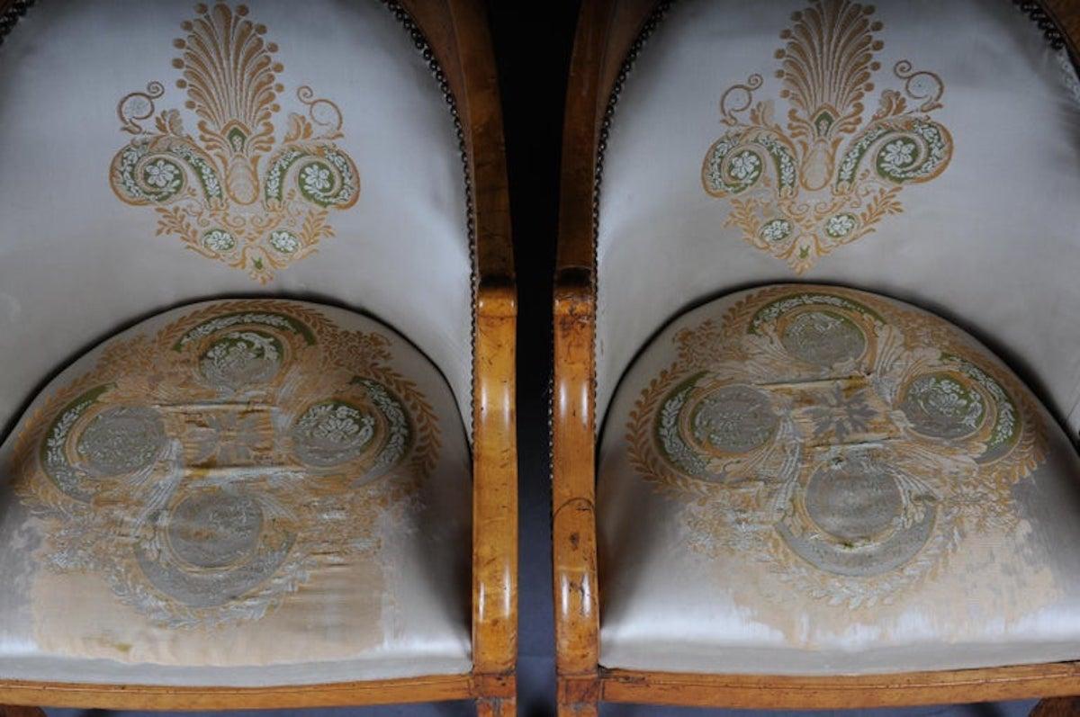 Ensemble de fauteuils/chaises Empire, bois d'érable, Paris, 1825 en vente 2