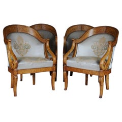 Ensemble de fauteuils/chaises Empire, bois d'érable, Paris, 1825