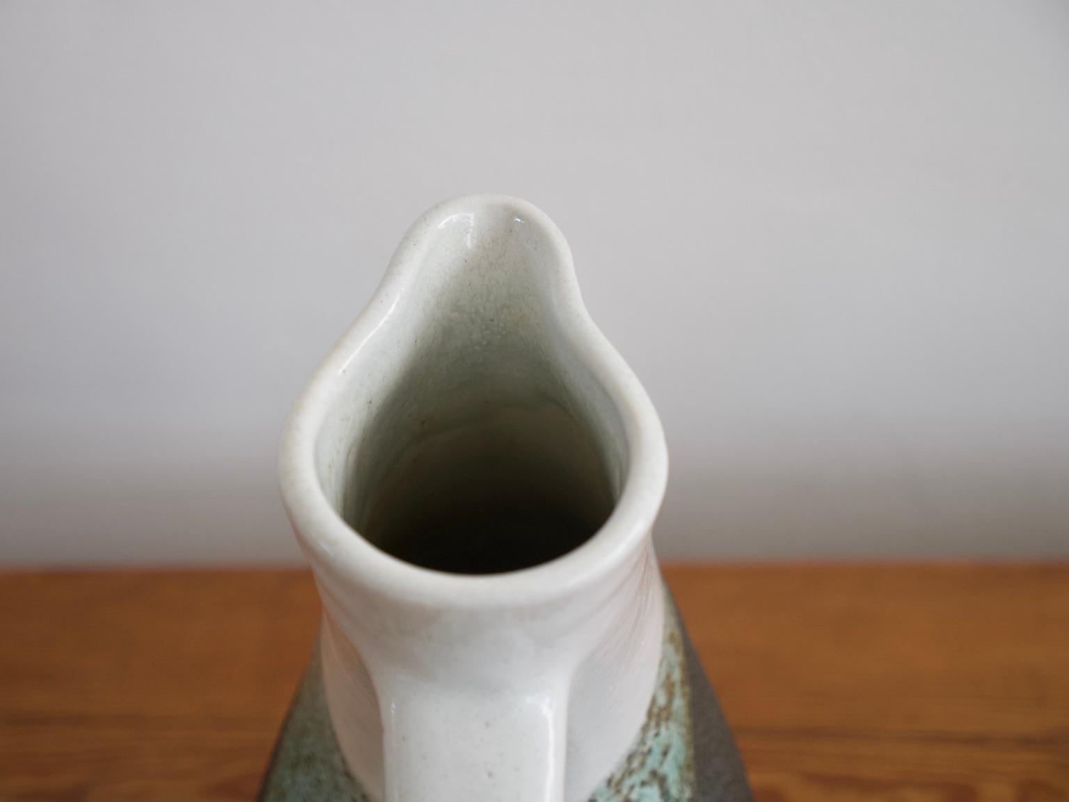 Set of Enameled Earthenware Jug and Vase by Gilbert Valentin For Sale 6