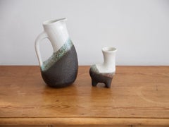 Ensemble de pichet et vase en faïence émaillée de Gilbert Valentin