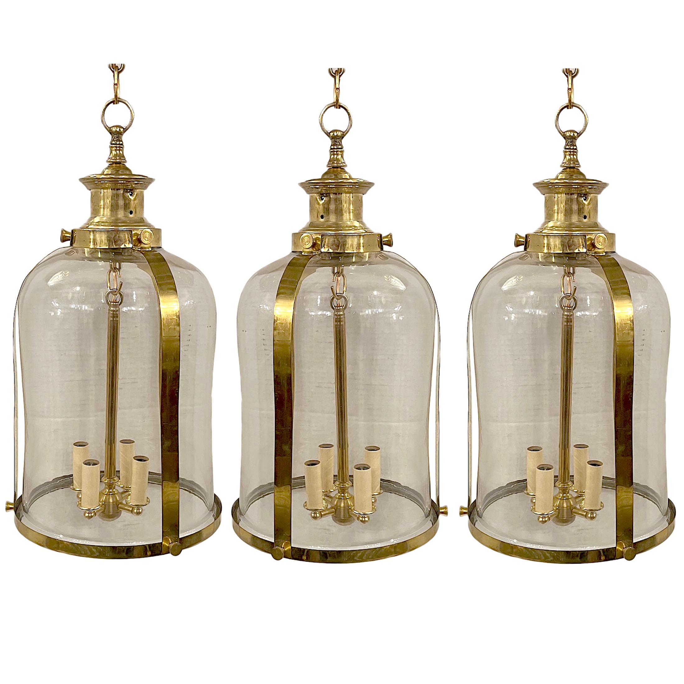 Gilt A set of English Bronze Lanterns. Sold Individually For Sale