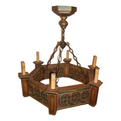 Set of English Carved and Painted Wood Chandeliers, Sold Individually