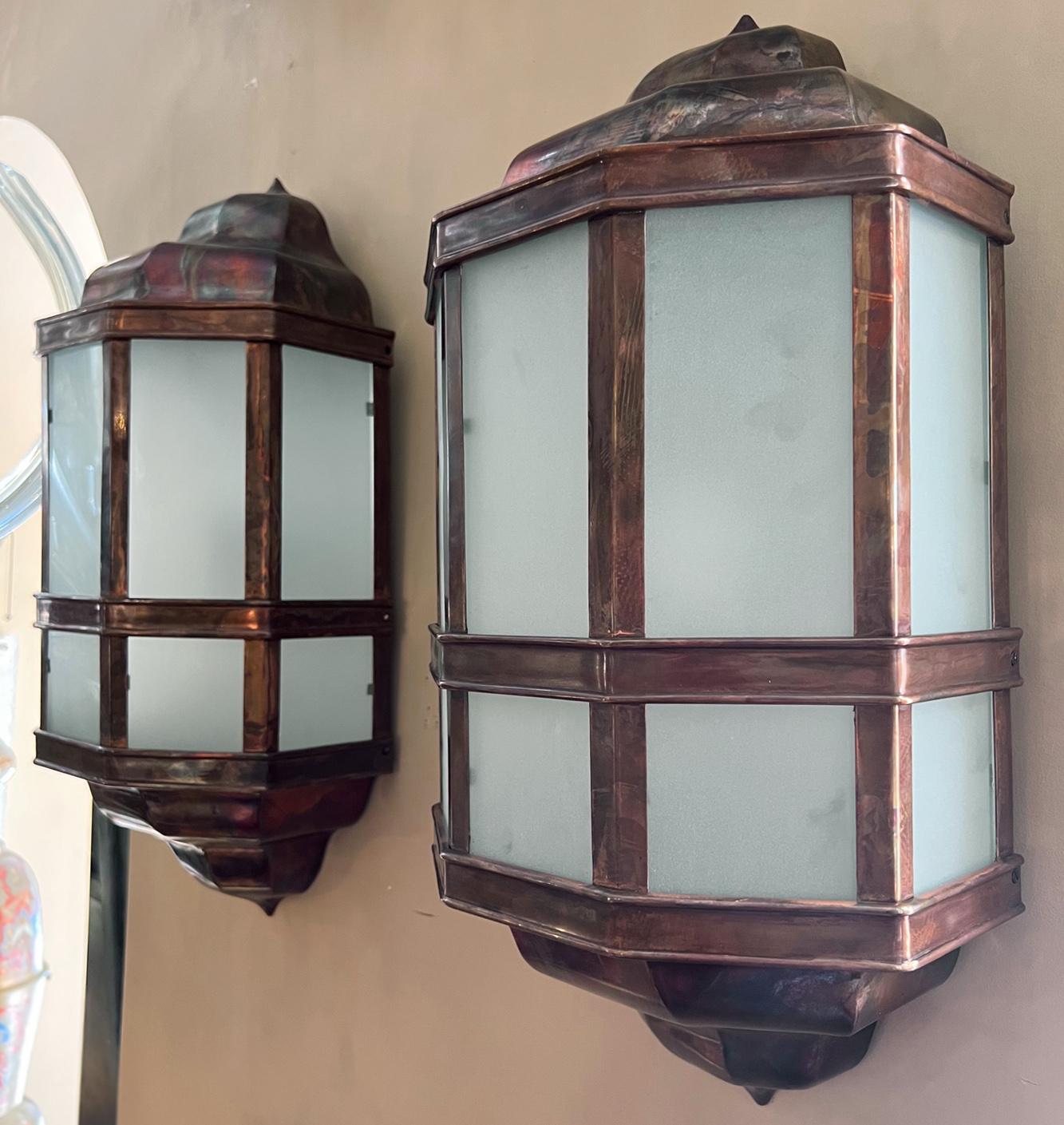Mid-20th Century Set of English Copper Sconces, Sold in Pairs For Sale