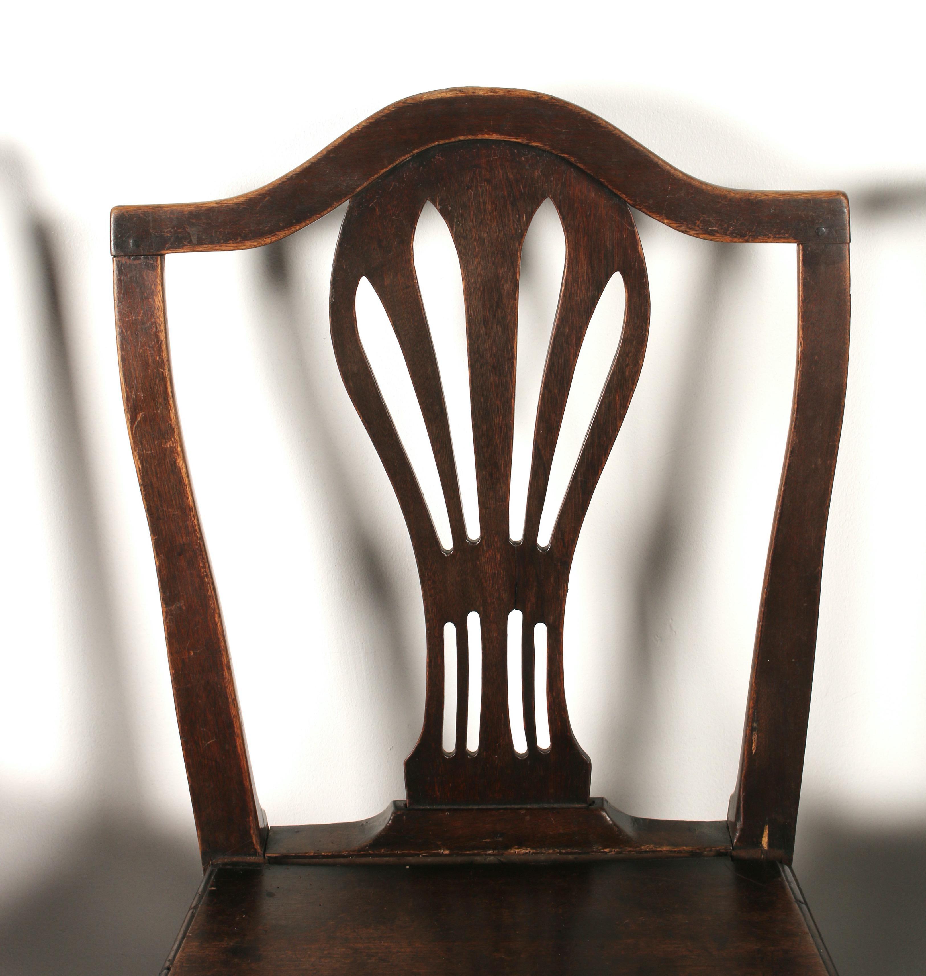 Oak Set of English Country Chairs