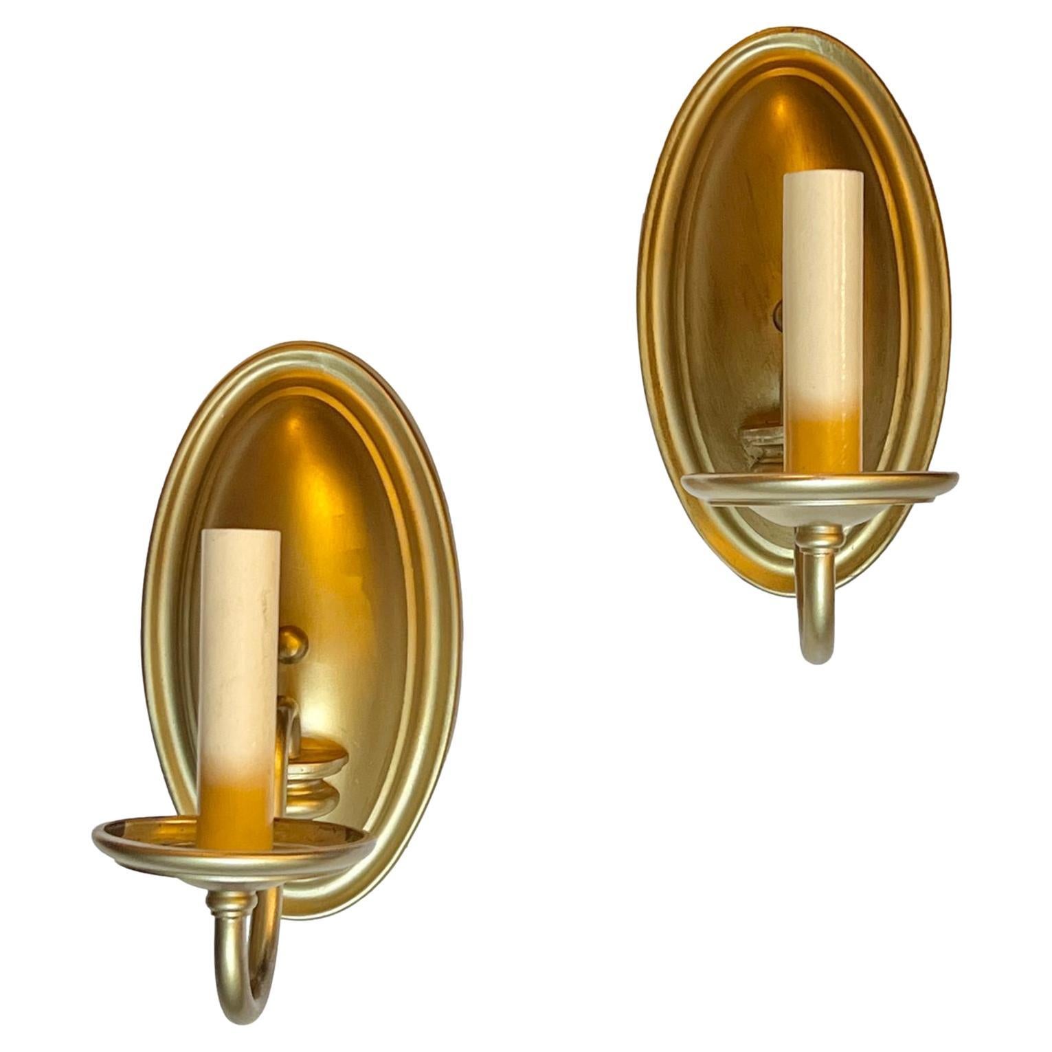 Set of English Gilt Metal Sconces, Sold Per Pair For Sale