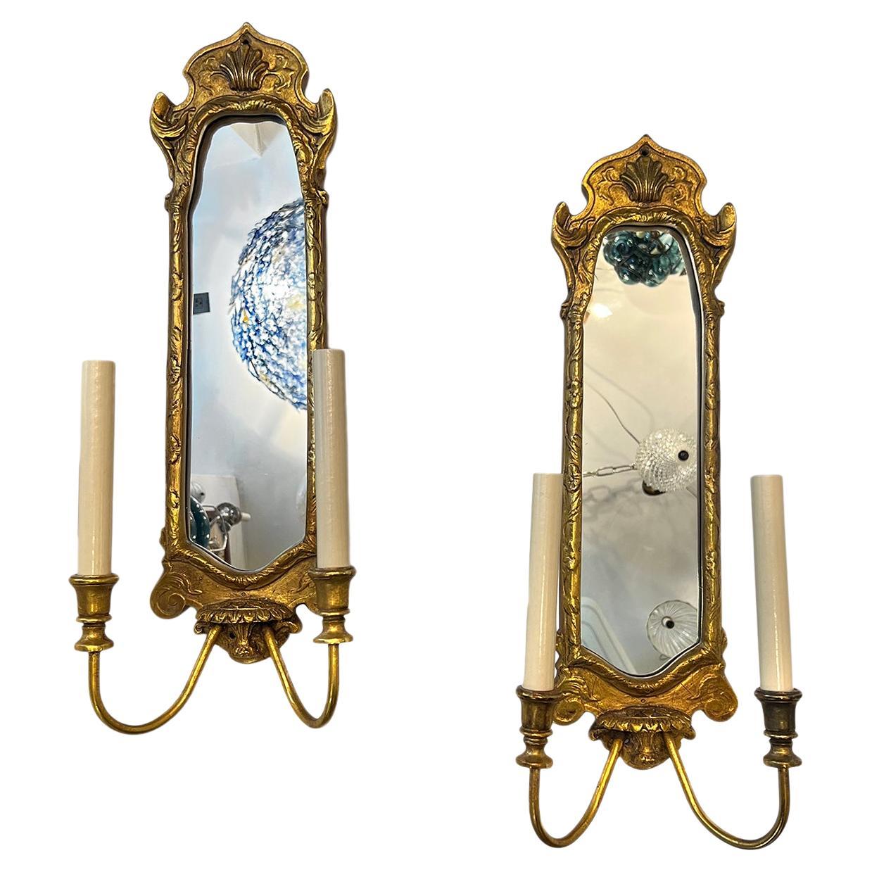 Set of English Gilt Sconces, Sold Per Pair For Sale