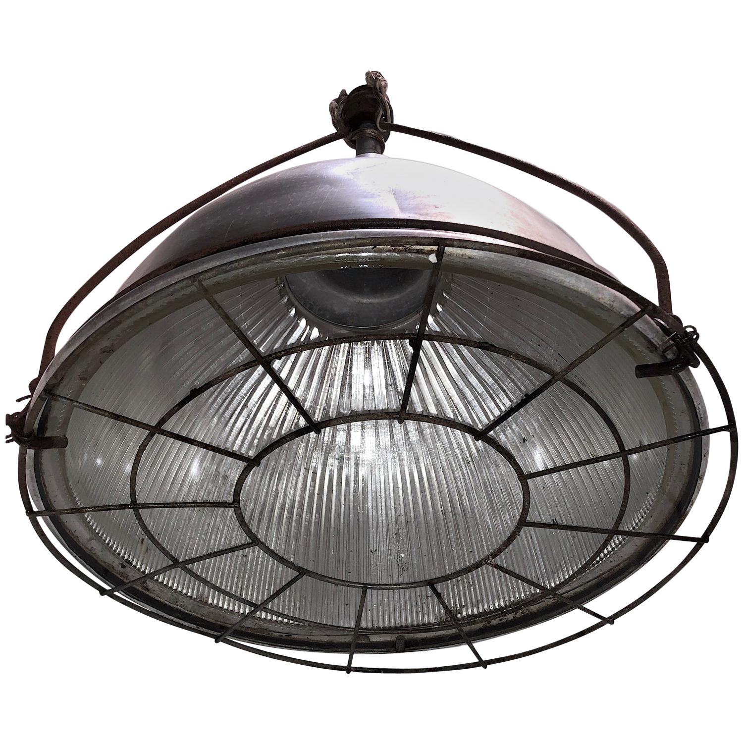 Set of English Holophane Glass Light Fixtures, Sold Individually