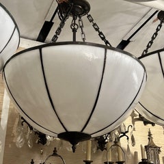 Set of English Leaded Glass Light Fixtures, Sold Individually
