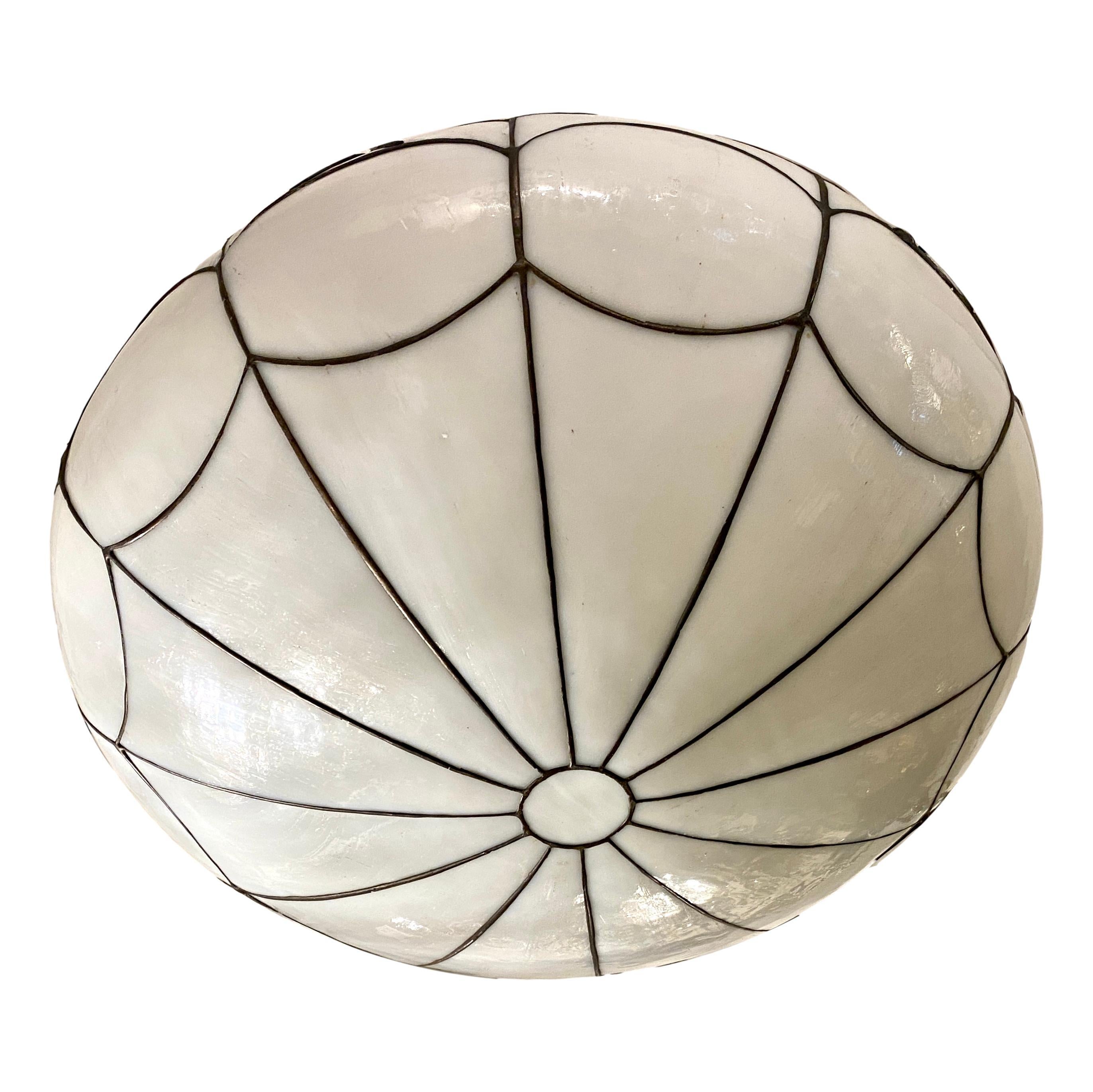 Set of English Leaded Glass Pendant Light Fixtures, Sold Individually For Sale 1