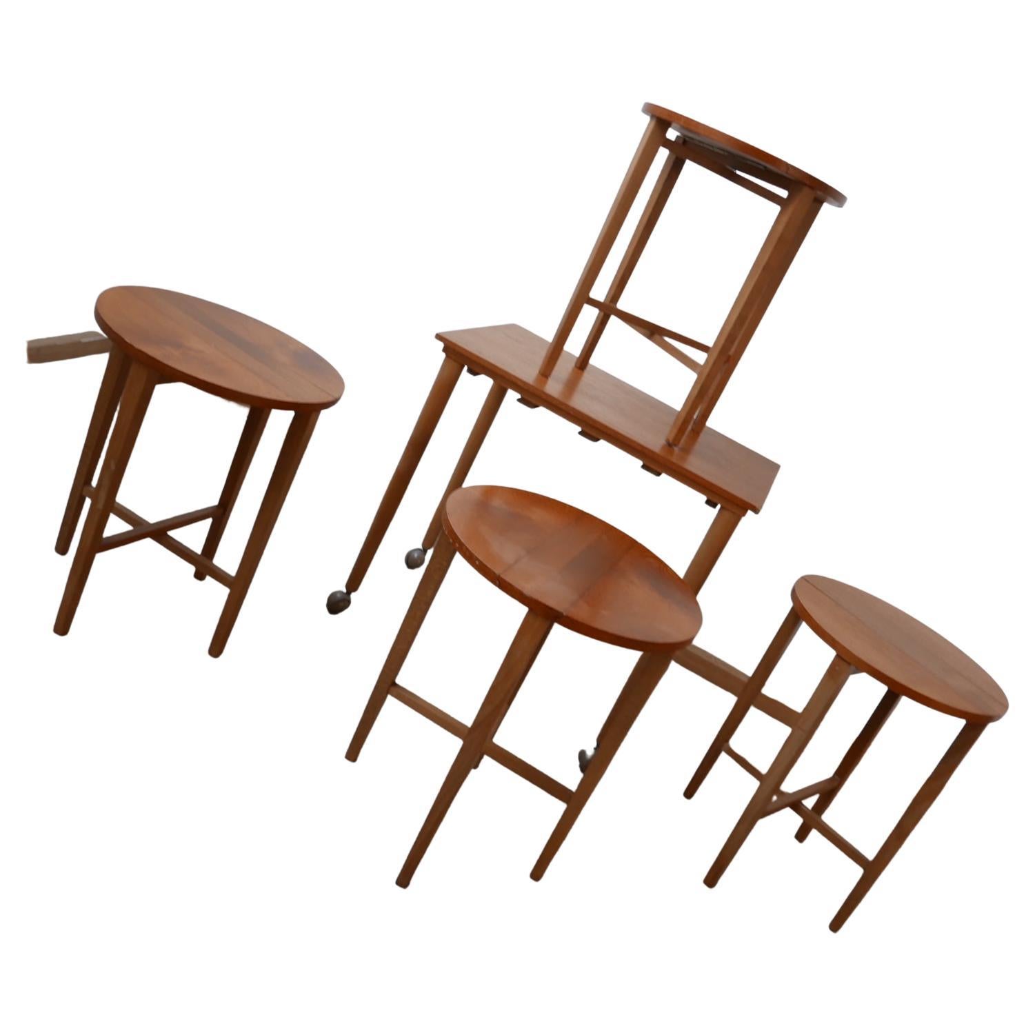Set of English Mid-Century Nesting Coffee or Side Tables For Sale
