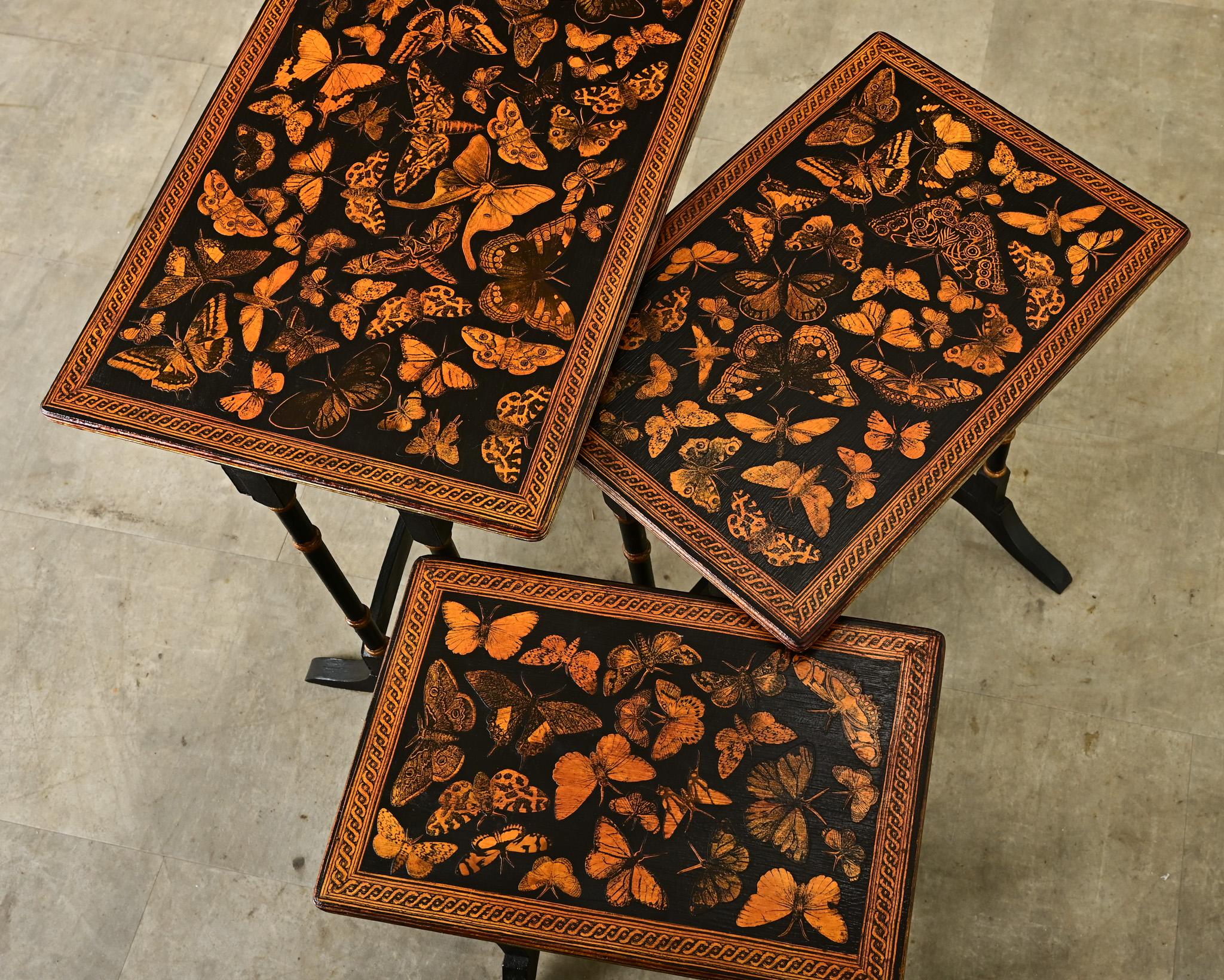 Set of English Nesting Tables with Decoupage 4