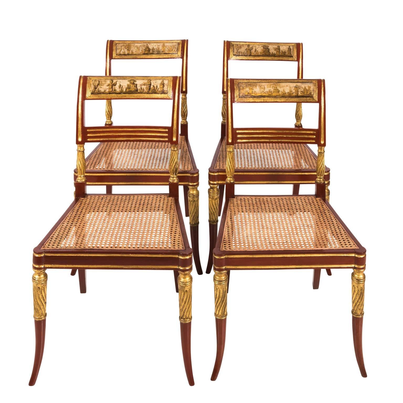 Set of English Regency Side Chairs
