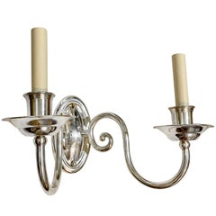 Set of English Silver Plated Sconces, Sold Per Pair