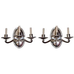 Juego de candelabros ingleses bañados en plata, se venden por pareja