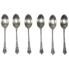 Set of English Sterling Silver Espresso Coffee or Tea Demitasse Spoons