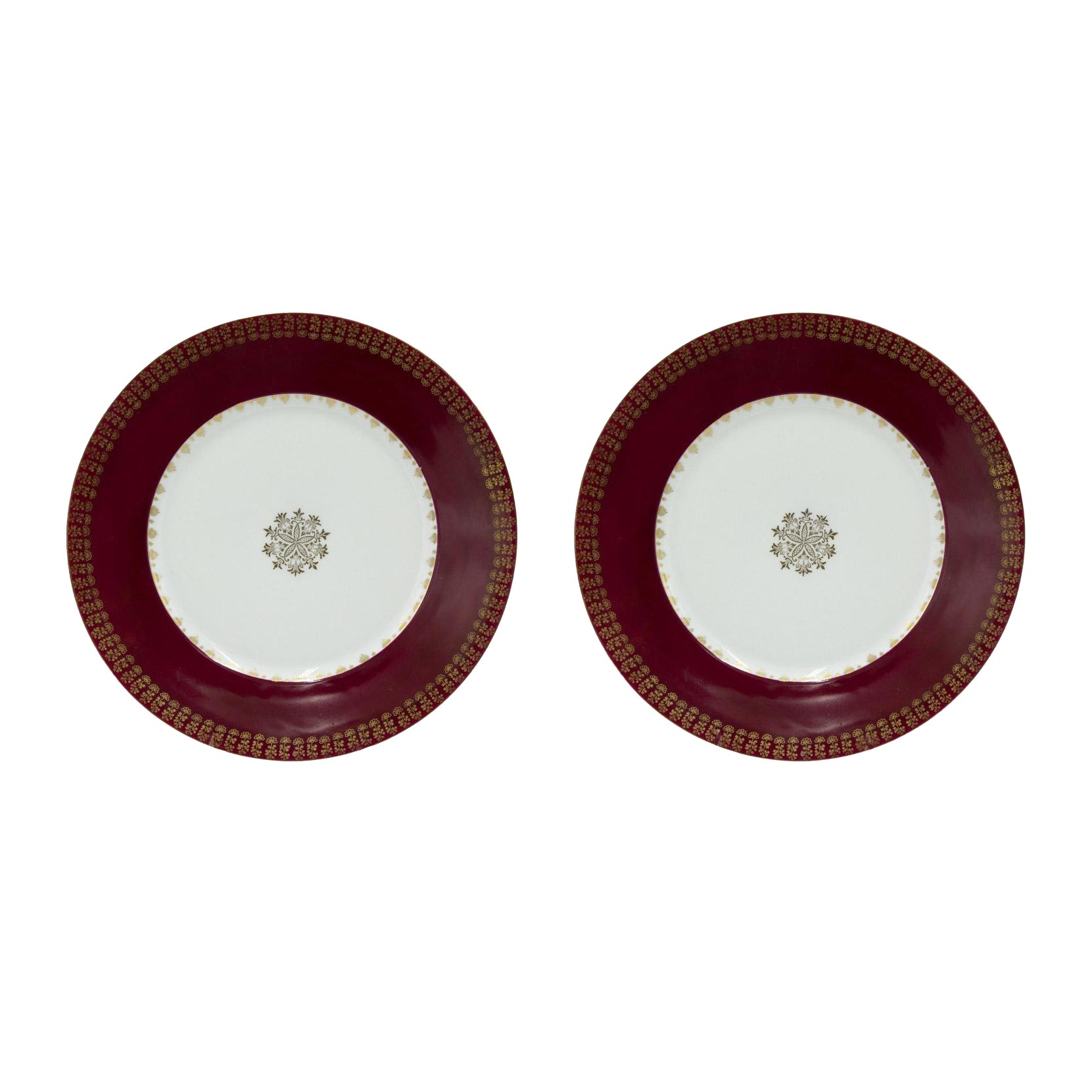 Set of English Victorian Porcelain Dinner Plates For Sale