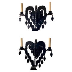 Set of English Wrought Iron Sconces, Sold Per Pair