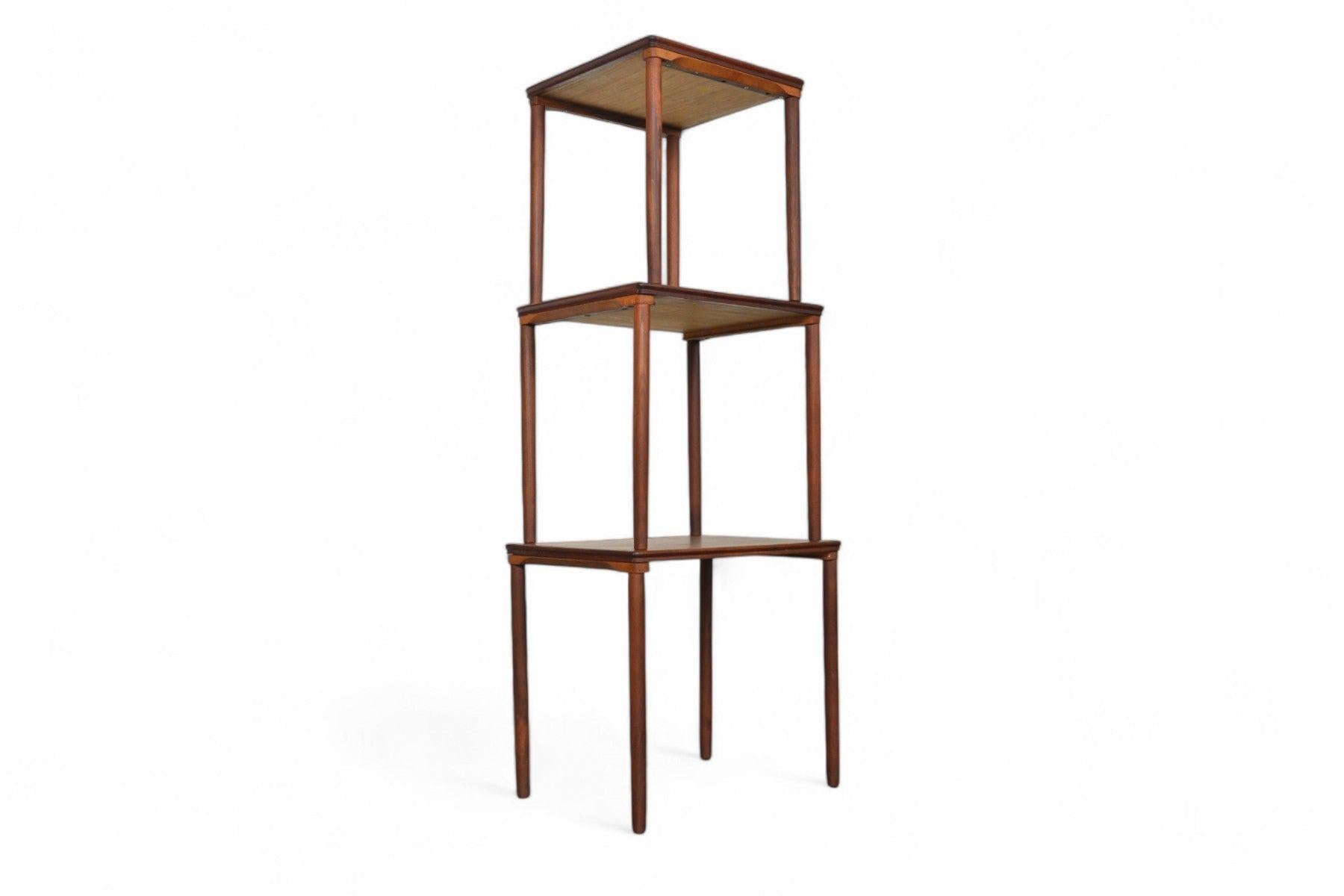 Mid-Century Modern Set of e.w. Bach Danish Modern Nesting Tables in Teak For Sale