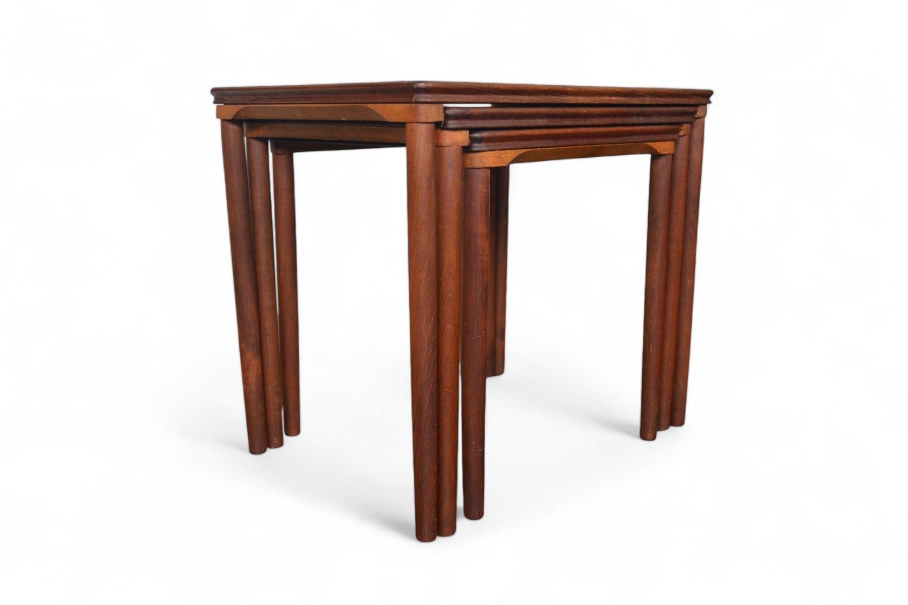 20th Century Set of e.w. Bach Danish Modern Nesting Tables in Teak For Sale
