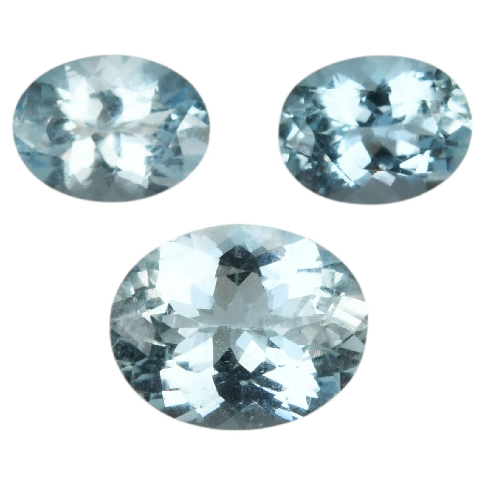 Set of faceted aquamarines, 4.45 cts