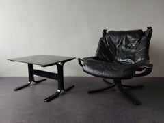 Set of Falcon Lounge Chair with Siesta Side Table for Vatne Møbler/Westnofa 70's