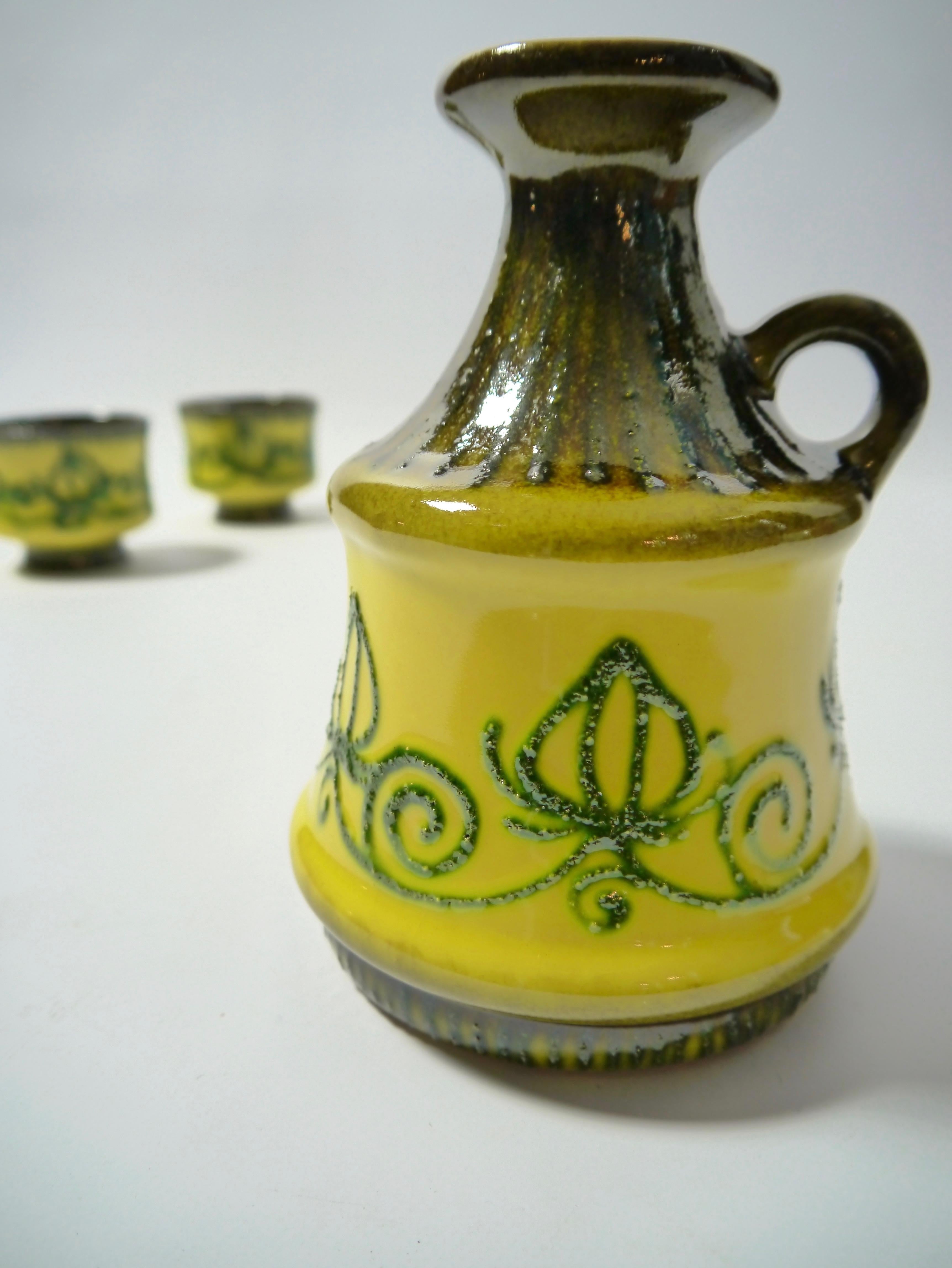 Mid-Century Modern Set of Fat Lava Ceramics by Strehla, East Germany, 1960s For Sale