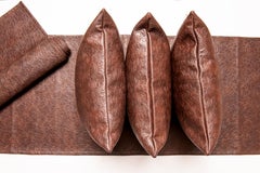 Ensemble de faux cuir  Oreillers et rayures de tissu