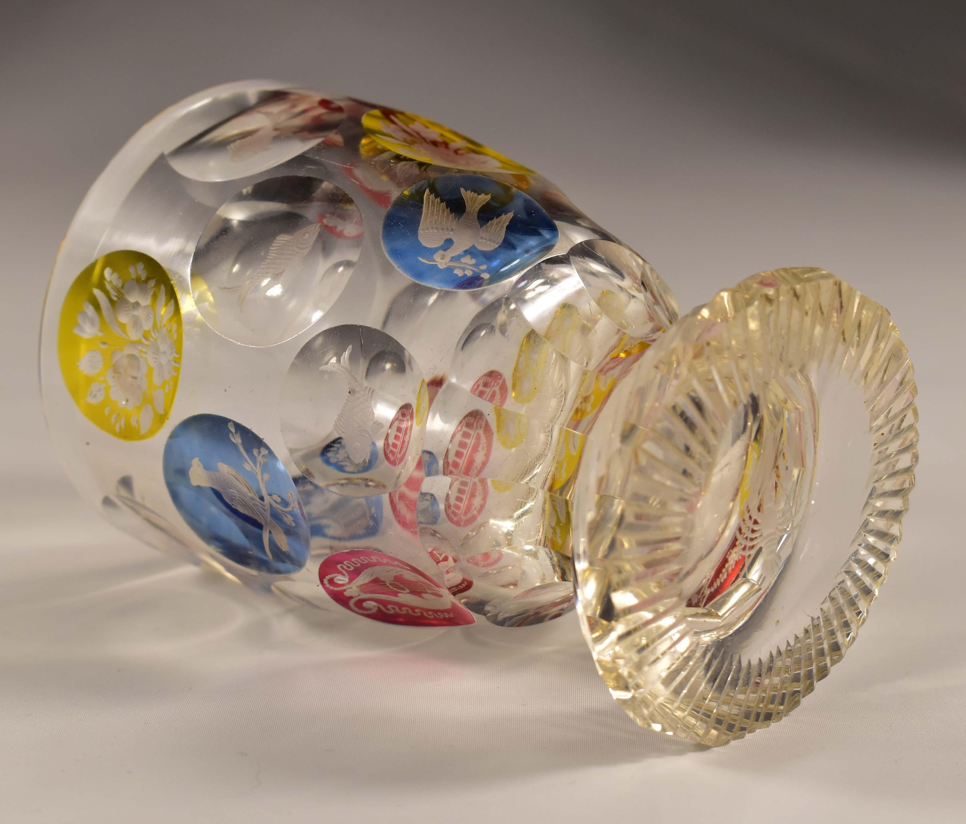 Set di tre bicchieri antichi, 19-20 secolo - Vetro di Boemia 8