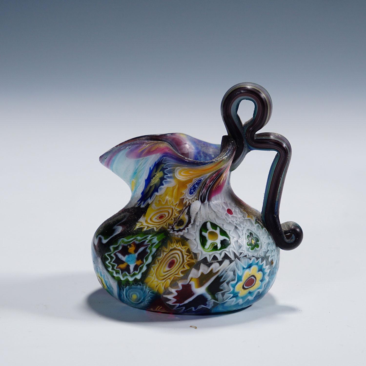 Set antiker Fife Millefiori-Vasen von Fratelli Toso, Murano im Zustand „Gut“ im Angebot in Berghuelen, DE