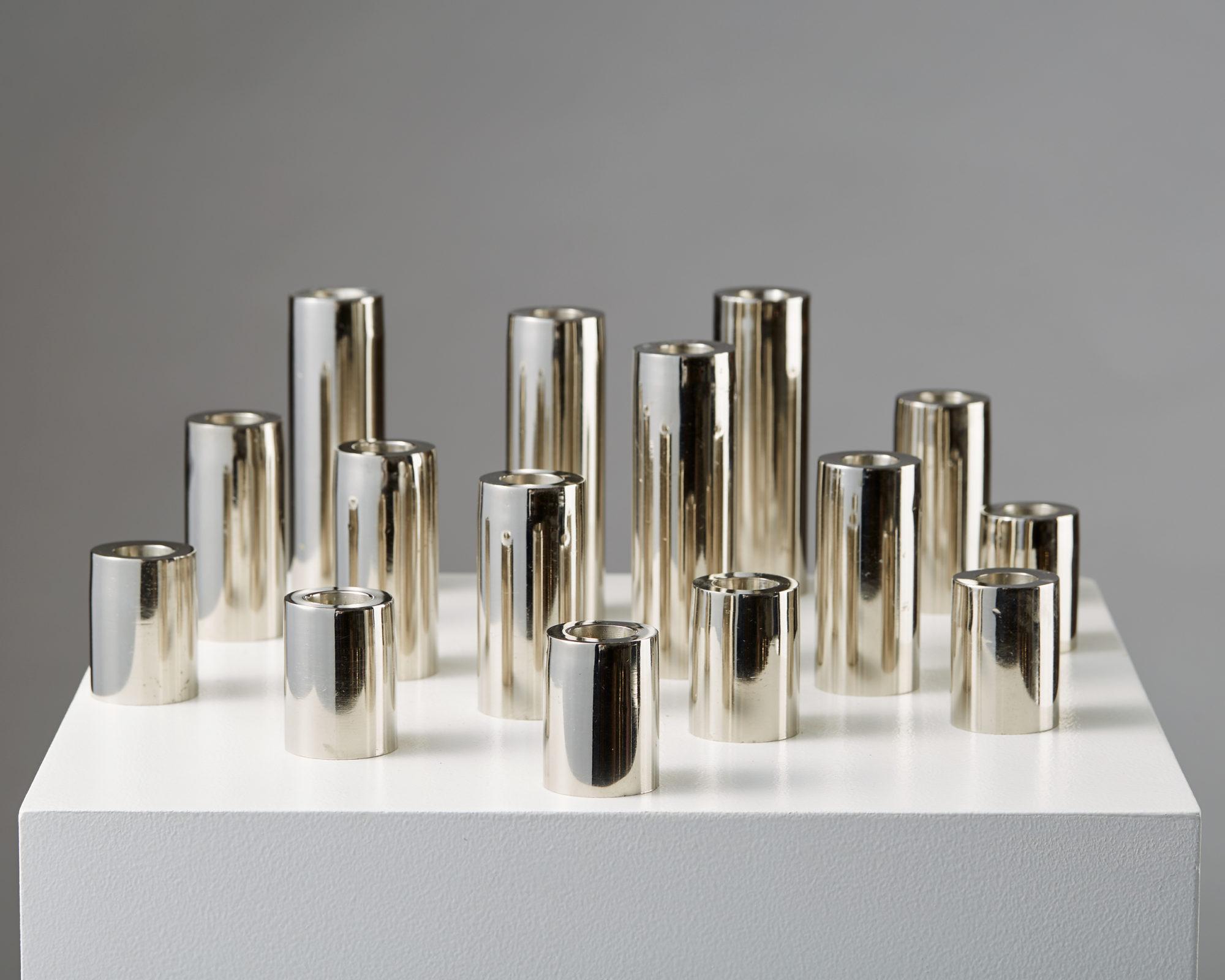 Swedish Set of Fifteen Candlesticks, Anonymous, Denmark, 1960s