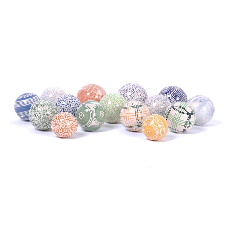 Set of Fifteen English Porcelain Carpet Balls at 1stDibs