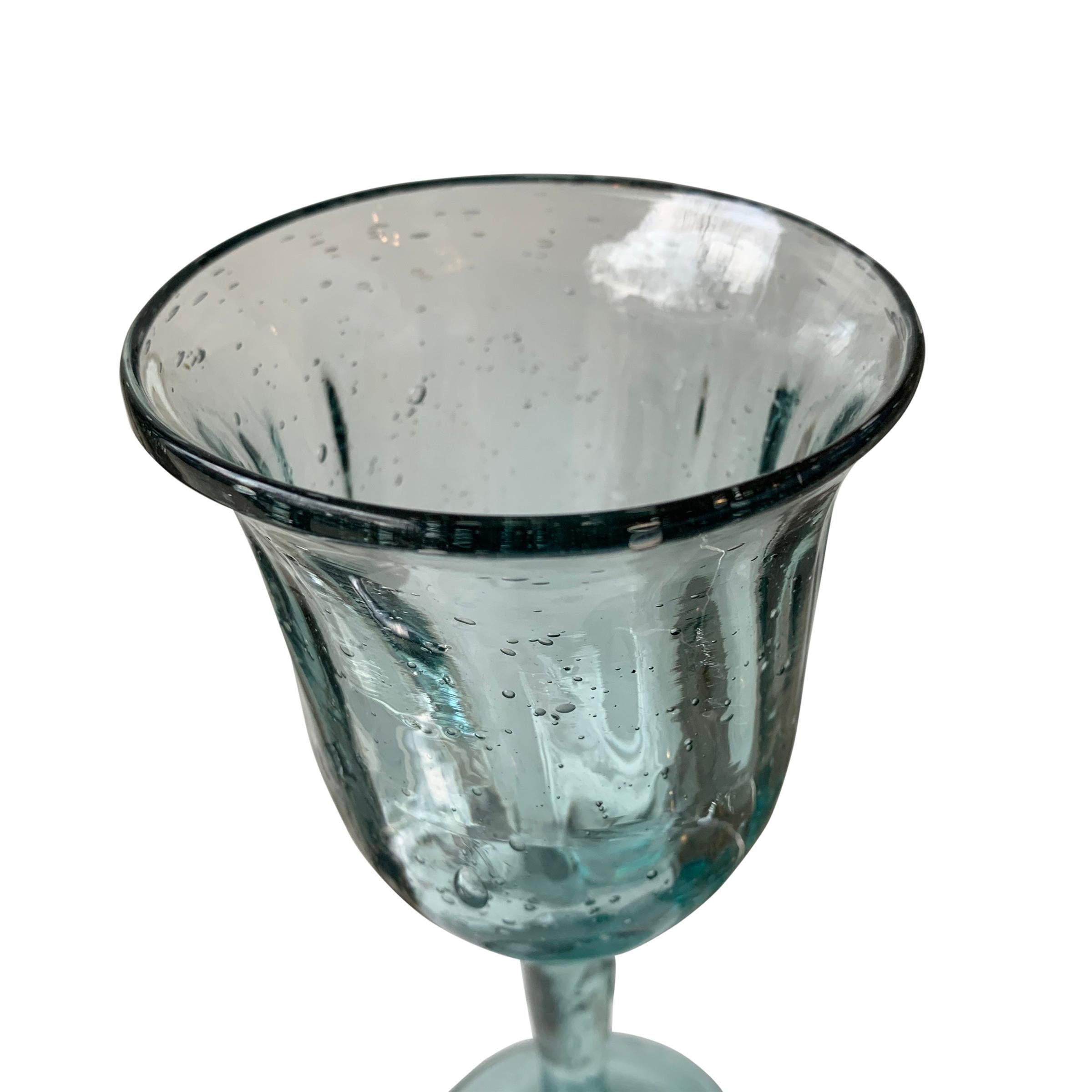 Set of Fifteen Mexican Hand Blown Wine Glasses In Good Condition In Chicago, IL