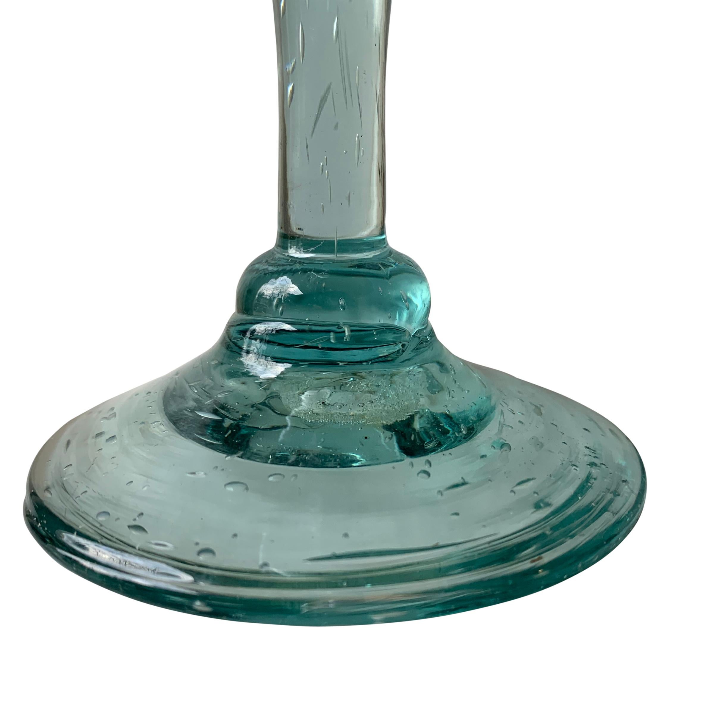 Late 20th Century Set of Fifteen Mexican Hand Blown Wine Glasses