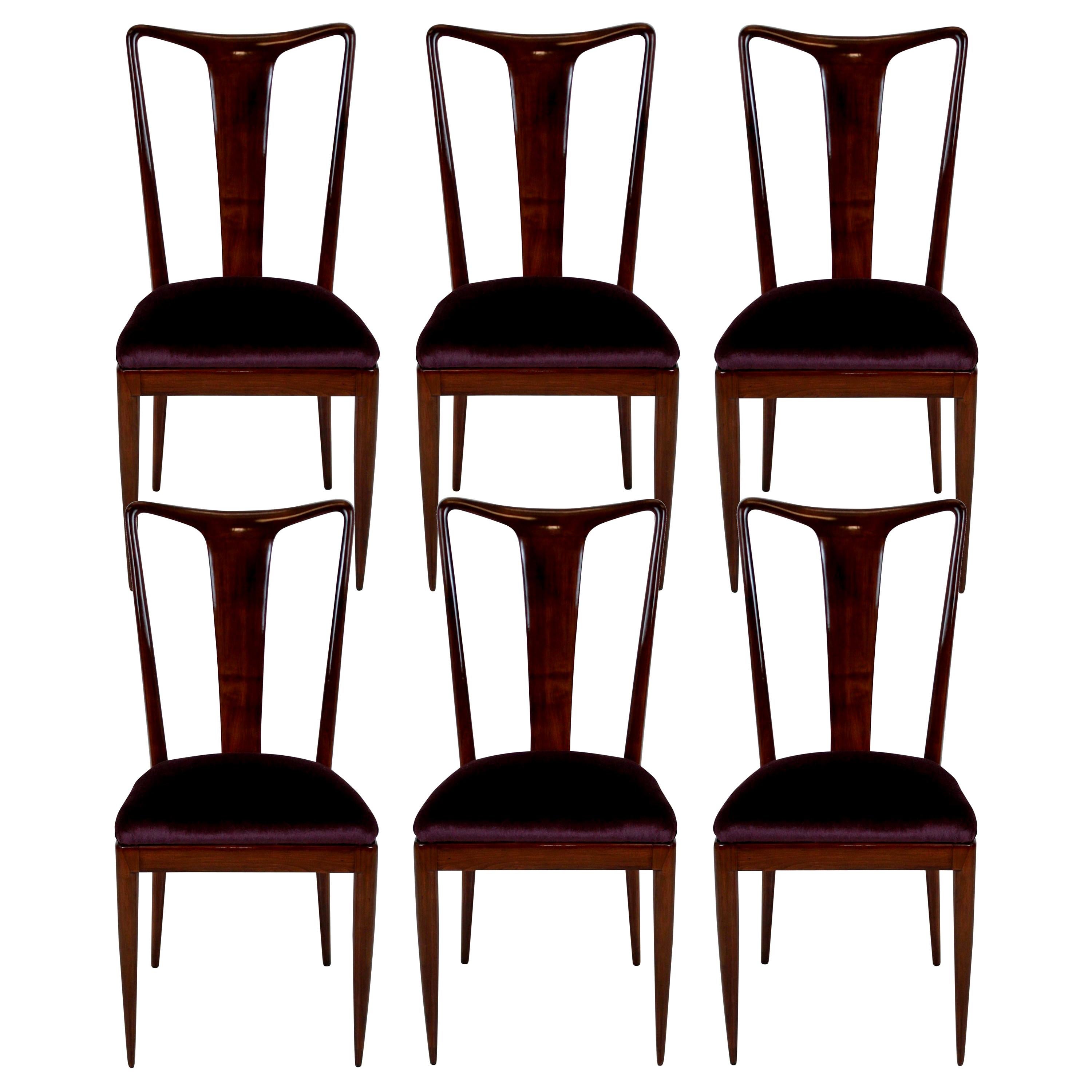 Set of Fine Dining Chairs in the Style of Guglielmo Ulrich