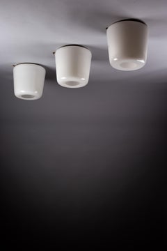 Set di montature da incasso finlandesi in vetro opalino della metà del secolo scorso