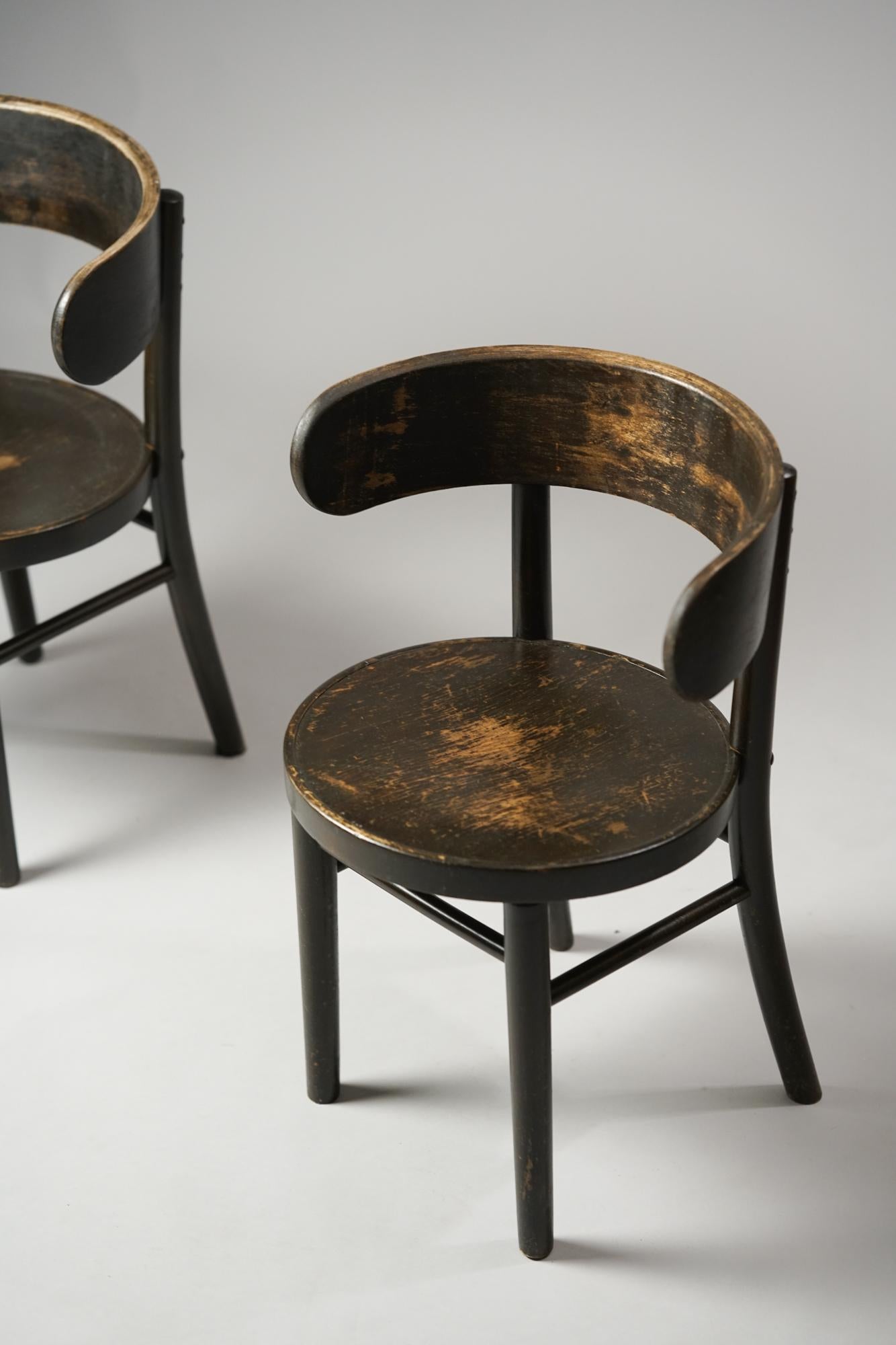Birch Set of Werner West Finnish Midcentury 'Hugging' Chairs, 1930s